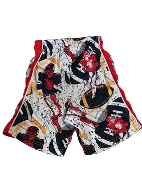 EUC Flow Society Boys XS Red Graphic Football Shorts